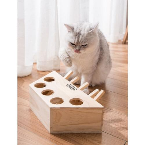 Cat Hunt Gophers Toy Chase Mouse Wooden Interactive intelligent pet Game Tease Cat Toys Pet Hit Hamster Hole Catch Funny Toy