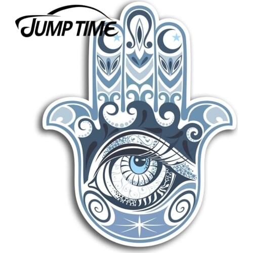 Jump Time Hamsa Hand Om Ohm Indian Vinyl Stickers Sticker Laptop Gift Waterproof Car Decal Window Bumper Auto Accessories