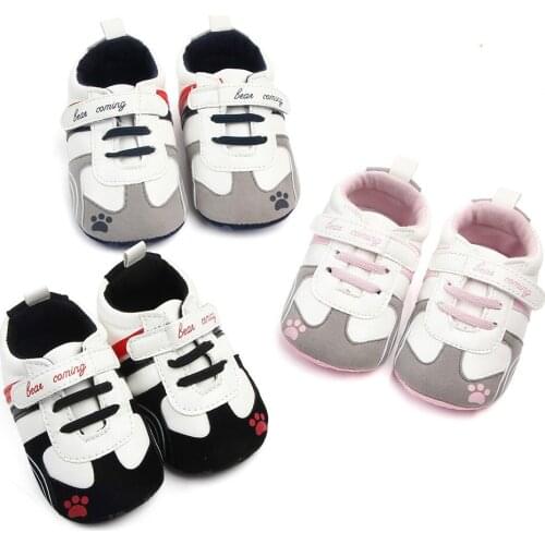 0-2 Baby Shoes Boy Girl Bear Paw Sneaker Cotton Soft Anti-Slip Sole Newborn Infant First Walkers Toddler Casual Canvas Crib Shoe