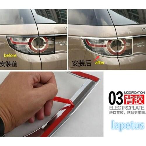 Lapetus Rear Trunk Tail Lights Lamp Bezel Cover Kit Stick Trim Fit For Land Rover Discovery Sport 2015 2016 2017 2018 2019 ABS