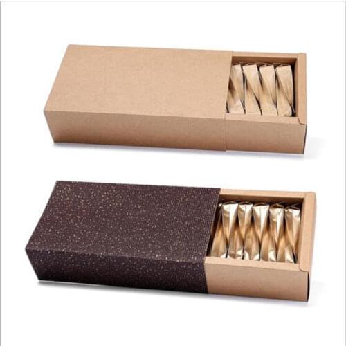 Hot 100 Pcs/Lot 4 Size Craft Kraft Paper Gift Box Drawer Box Suitable For Wedding/Candy/Food/Jewelry /Gifts/ Coffee Package Box