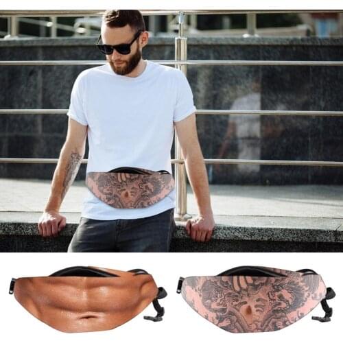 Dad Bag Belly Waist Pack Fashion 3D Pockets PU Novelty Men Beer Belly Waist Bag Travel Phone Anti-theft Organizer Waist Package