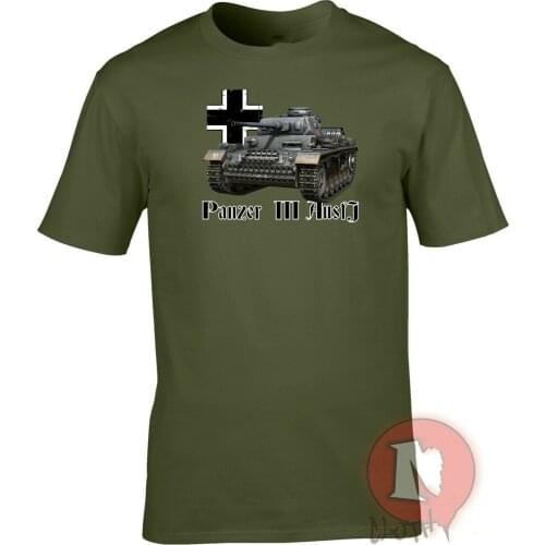 Panzer 3 Ausf J WW2 German Military Armour T-Shirt Summer Cotton Short Sleeve O-Neck Mens T Shirt New S-3XL