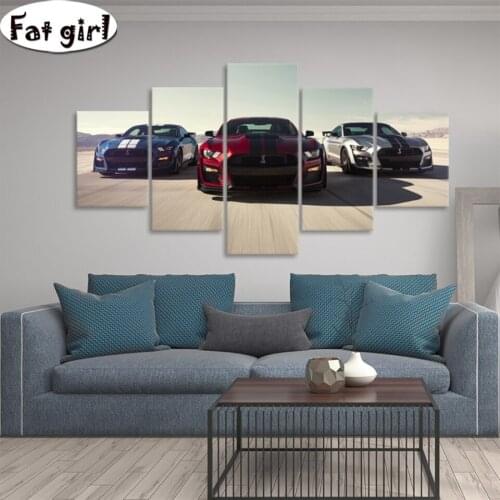 5 kit diamond painting Cool sports car picture 5d Diy full square round drill embroidery cross stitch mosaic Living room Pendant