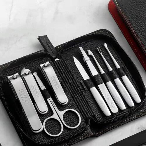 9Pcs Manicure Set Pedicure Sets Nail Clipper Stainless Steel Professional Nail Cutter Tools with Travel Case Kit High Quality