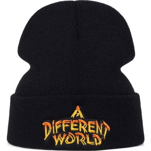 New A DIFFERENT WORLD embroidered wool hat autumn and winter men womens universal hats autumn and winter warm cap casual caps
