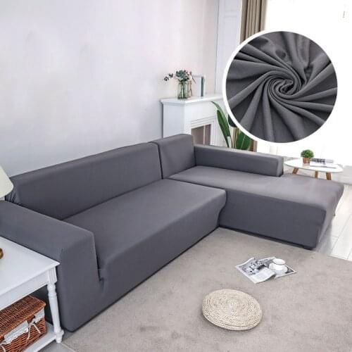 Plain Color Elastic Stretch Sofa Covers for Living Room Need Order 2Piece Sofa Cover If L-style chaise longue Sofa 1/2/3/4 Seat