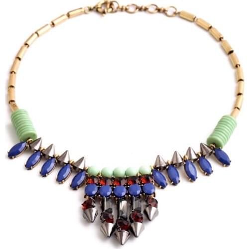 Bulk Price New Fashion Vintage Accessory Tibetan Ethnic style Jewelry Gold Color Chain Geometric Necklace
