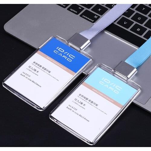 Original Dezhi Acrylic Transparent Business Card Badge Holder One Box ID Card Tag