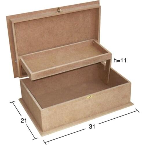 KU266 Shelf Box, Unpainted Raw Wood Mdf Box