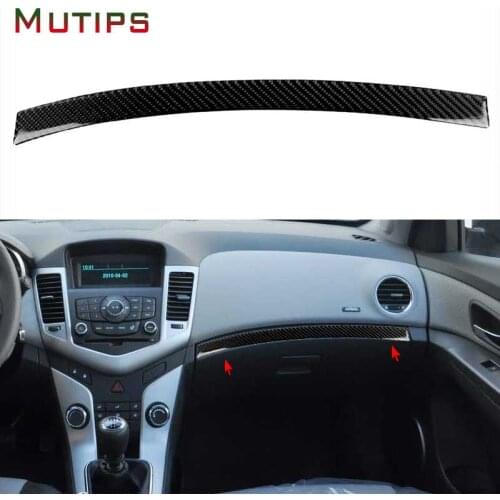 Car Dashboard Panel Strip Co-pilot Trim Frame Cover Carbon Fiber Accessories Interior Mouldings For Chevrolet Cruze 2009-2015