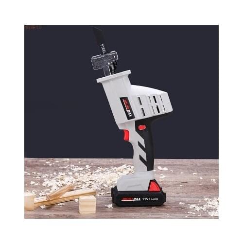 21V Portable Charging Cordless Electric Li-Ion Reciprocating Saw Wood Metal Saws Cutting Tool W/ 2 Blades Power Tools
