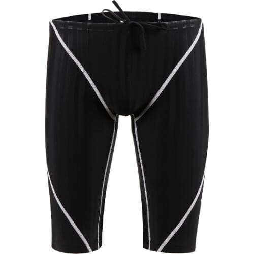 Professional Waterproof Men Competitive Swim Trunks Swimwear Brand Solid Jammer Swimsuit Fifth Pant Plus Size S-XXXL