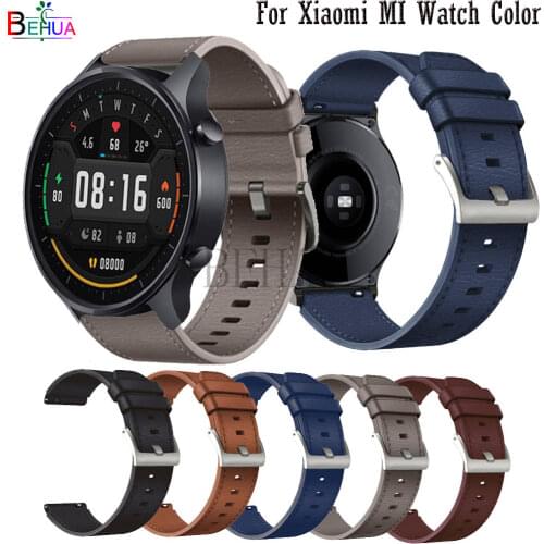 22mm Genuine Leather Strap Watchband For Xiaomi MI Watch Color Original Wristband Quick Releas Bracelet For Huawei Honor Magic 2