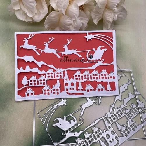 Christmas rectangular frame Metal Cutting Dies Stencils Die Cut for DIY Scrapbooking Album Paper Card Embossing