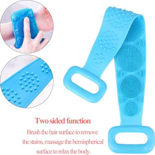 Silicone Back Scrubber Soft Bath Towel Belt Body Exfoliating Massage For Shower Cleaning room Strap