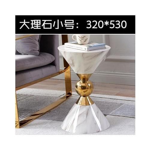 Nordic living room corner a few stainless steel simple modern circular creative marble light luxury mobile sofa table