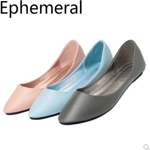 Lady Dancing Shoes Pointy Toe Flats Spring High Quality PU Tender Feet Slip-ons Soft Bottom Anti-skip For Pregnant Women 33-43 8