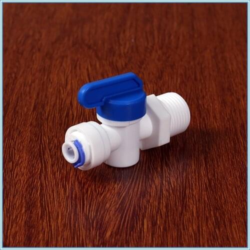1/2" Male - 1/4" OD Tube PE Pipe Fitting Backwash Controlled Ball Valve Aquarium RO Water Filter Reverse Osmosis System
