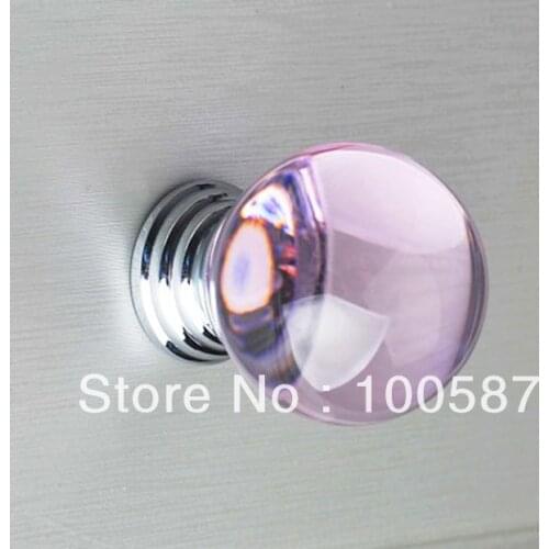 UNILOCKS 10PCS/LOT K9 Crystal Kitchen Cabient Door Knob Pink Crystal(D: 30MM)