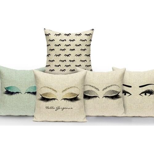 Scandinavian Style Bright Eyelashes Covers for Cushions Pillowcases Cushion Covers Sofa Sofa Home Decoration Funda De Almohada