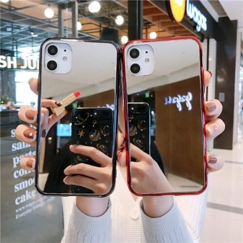 Colorful Frame Mirror Case for Iphone 11 12 Pro XS Max Mini X XR Luxury Phone Case for Iphone 8 7 Plus SE 2020 Coque Cover Funda
