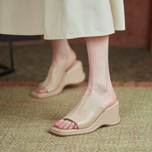 Women Bohemian Bow Wedges High Heel Slippers Summer Outdoor Non-slip Beach Shoes Flip Flops Slippers Slides Zapatos Mujer