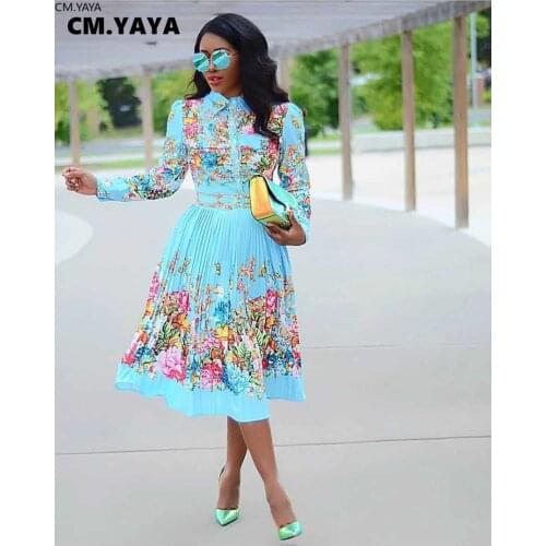 2019 Women Winter Midi Africa Dress Long Sleeve Floral Print Fashion Dress Sexy Night Club Bandage Mid Calf Shirt Dress YF002