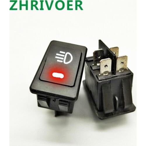1pcs Asw-17d 12V 35A 4-pin Automobile and Motorcycle Fog Light Switch LED Rocker Switch Ship Type Switch