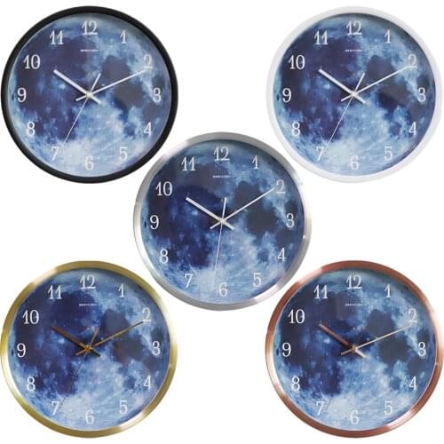 12Inch Round Luminous Wall Clock Office Deasktop Tabletop Clocks Ornament
