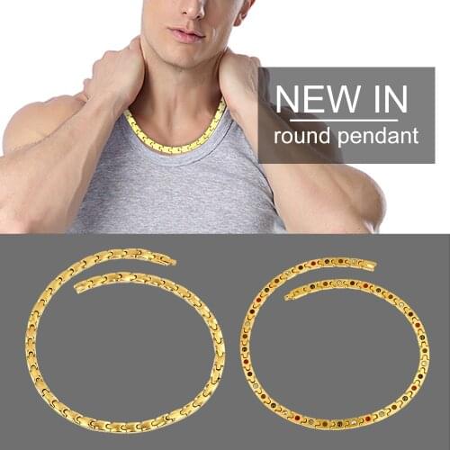 Mens necklace womens necklace gold necklace energy necklace magnetic therapy Necklace Festival gift Necklace