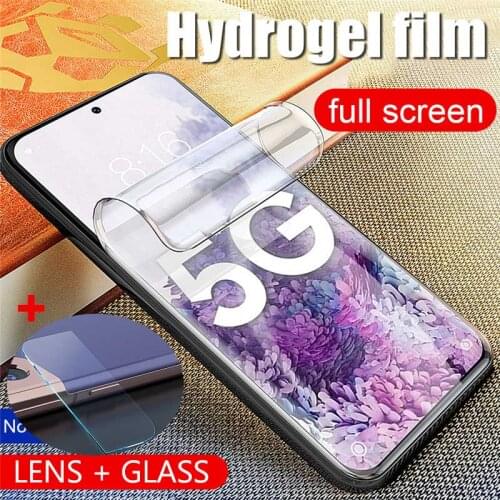 2IN1 Soft Gel Film For Samsung Galaxy S21 Ultra S21 Plus 5G Camera Lens Screen Protector For Samsung S21 S20 FE Protective Film