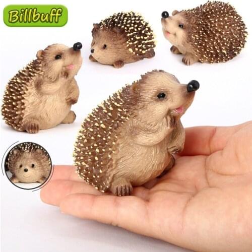 3pcs Simulation Wild Animal Action Plastic Action ABS Models Hedgehog Cub Family Figures Doll Educational toys for children Gift