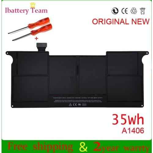 A1406 battery for Apple Macbook Air 11'' (A1370 2011) MC968/A MC969/A (A1465 2012) MD223 MD224 MC968 MC969 35WH 7.3V
