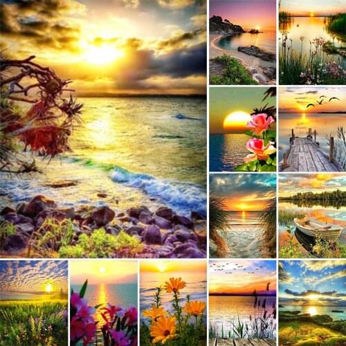 5D diamond painting landscape rhinestone picture full diamond embroidery cross stitch kit DIY mosaic mosaic home decoration