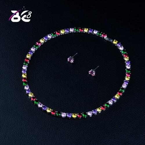 Be 8 Brilliant Cubic Zirconia Multicolor Dubai Bridal Jewelry Sets for Women Wedding Accessories Fashion Jewelry Gifts S372