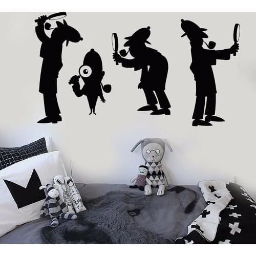 Detective Wall Decal Agent Detective espionage Wall Stickers Vinyl Art Wall Decor for Nursery Boys Room Decoration Poster X735