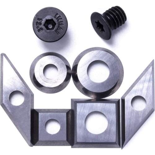 Wood Turning Tool Replacement Carbide Cutter Set Square, Round and Diamond Shaped Cutters,Pack of 6 Cutter with 6 Screws Promoti