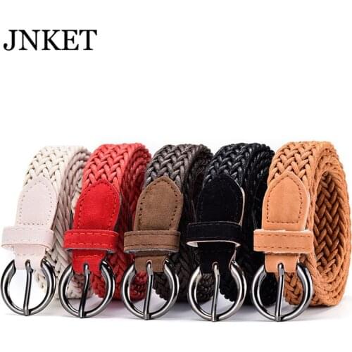 JNKET Fashion Women Woven Waist Belt Pin Buckles Waist Belt Wax Rope Waist Straps Retro Waistband