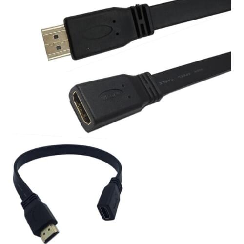 LBSC 1FT Flat Slim High Speed HDMI Extension Cable A Male to A Female Cord AM/AF