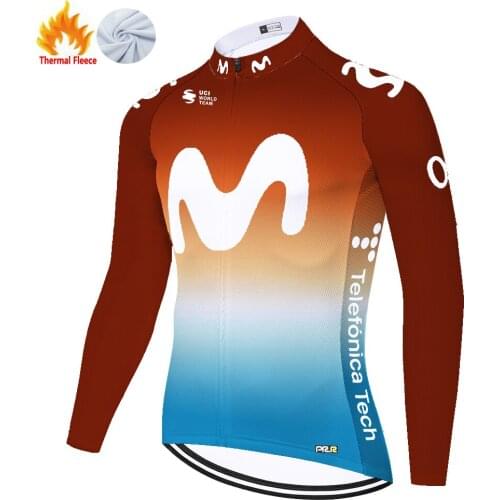 Movistar Winter Thermal Fleece Completo Ciclismo Estivo 자전거 저지 Maillot Ciclismo Hombre Fietskleding Heren Cycling Jersey 자전거의류