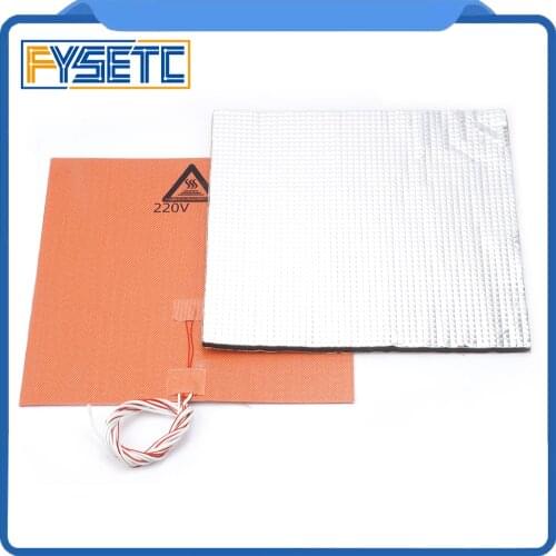 220V 600W Heater Silicone Heater Pad 300X300mm +Foil Self-adhesive Heat Insulation Cotton 300*300*10mm For TEVO Tornado Lulzbot