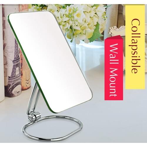 Non-magnifying Vanity Mirror, Makeup Mirror Adjustable Rectangular Tabletop Mirror, Rectangular Glass Surface 8.2 x 5.9 inch