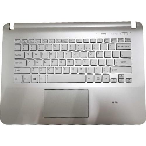 New for Sony vaio SVF142C29X SVF142C29U SVF142C29W SVF142A26T SVF143A1ST SVF1421C5E Palmrest English US Keyboard white backlit