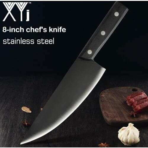 XYj New Type Matte Surface 3cr13 Stainless Steel 8 Inch Chef Knife Sllicing Cutting Tool Meat Cleaver Household Cooking Knife