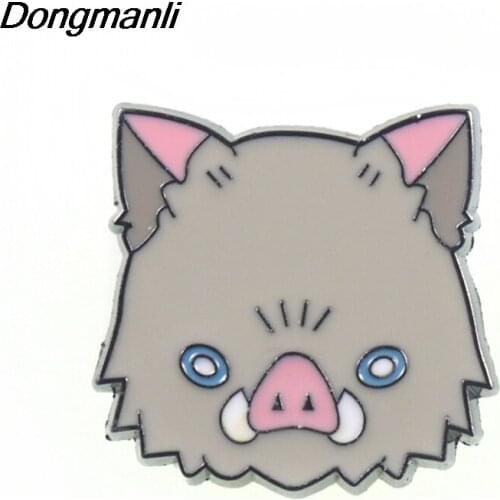 P4354 Dongmanli Hashibira Inosuke Cute Swordsman Lapel Enamel Pin Women Brooches Badges Metal Collar Pins Jewelry Gifts