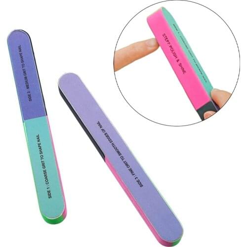 Taoye teemo 1/3Pcs Professional Nail File Color 6-sided nail File high quality Frosted Lasting Durable Manicure Accessoires Tool