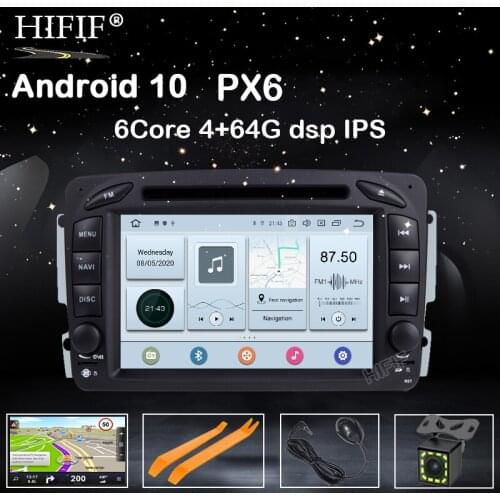 PX6 Android 10 Car Stereo Radio DVD Player for Mercedes/Benz/W209/W203/M/ML/W163/Viano/W639/Vito GPS Navigation BT WIFI Carplay