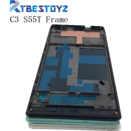 RTBESTOYZ LCD Display Frame Bezel Housing Cover A Frame For Sony Xperia C3 S55T Front Screen Board Replacemenrt Repair 3 Color