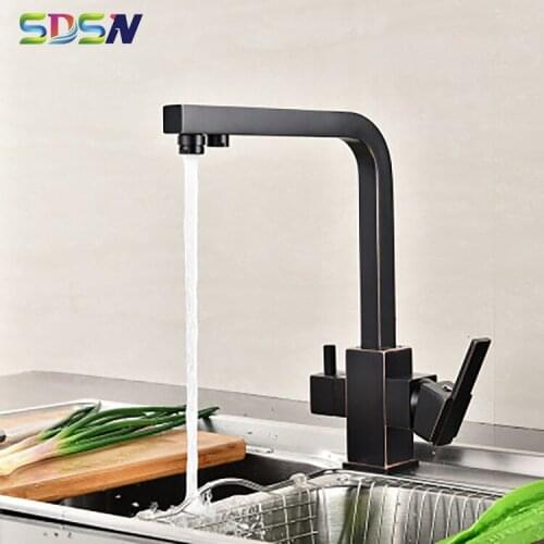 SDSN ORB Black Kitchen Sink Faucet Three Way Filter Kitchen Faucet Deck Mount Fashion Kitchen Tap Retail and Whosale Filter Tap